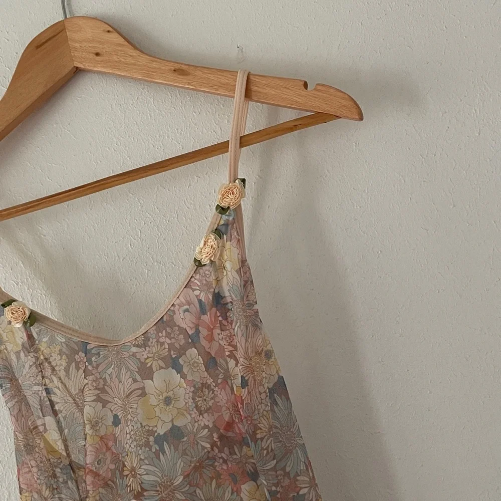 Floral Sheer Mini Dress Cover Up - Picture 10 of 16